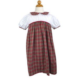 PA Classics Short Sleeve Long Dress White, Red and Green 2T